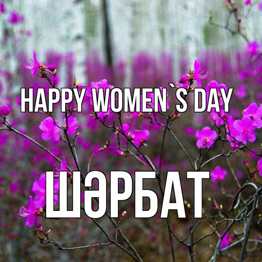 Greetings card с именем, ШӘРБАТ happy women`s day дикие цветы Greetings with text for free download 